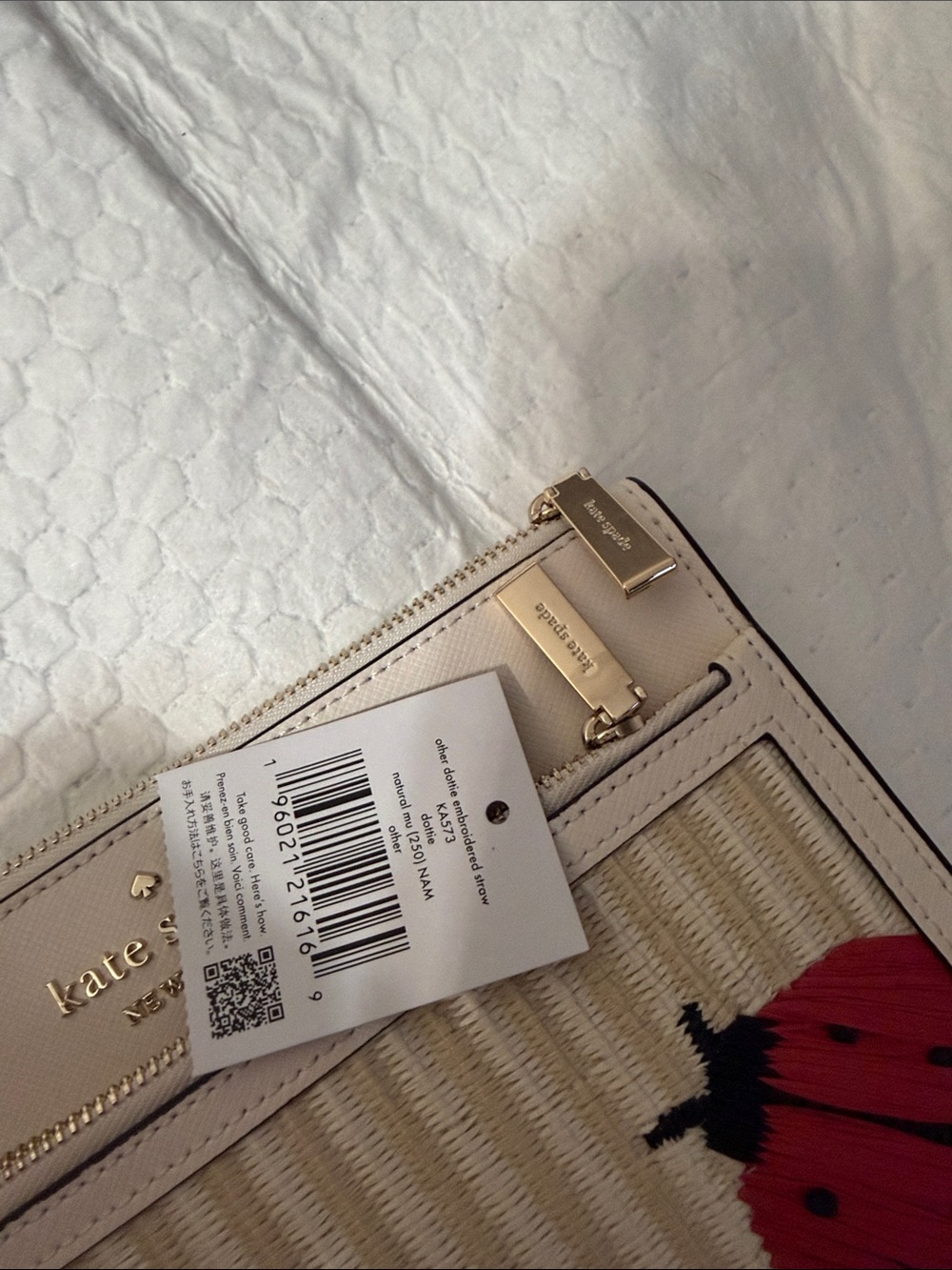 kate spade Raffia Wristlet with Red Ladybug Accents - Picture 7 of 7